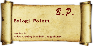 Balogi Polett névjegykártya